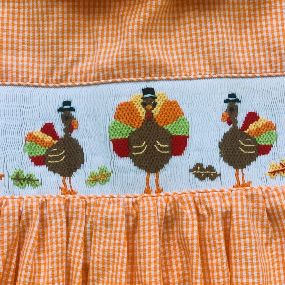 2T Smocked Thanksgiving Dress - Picture 3 of 3
